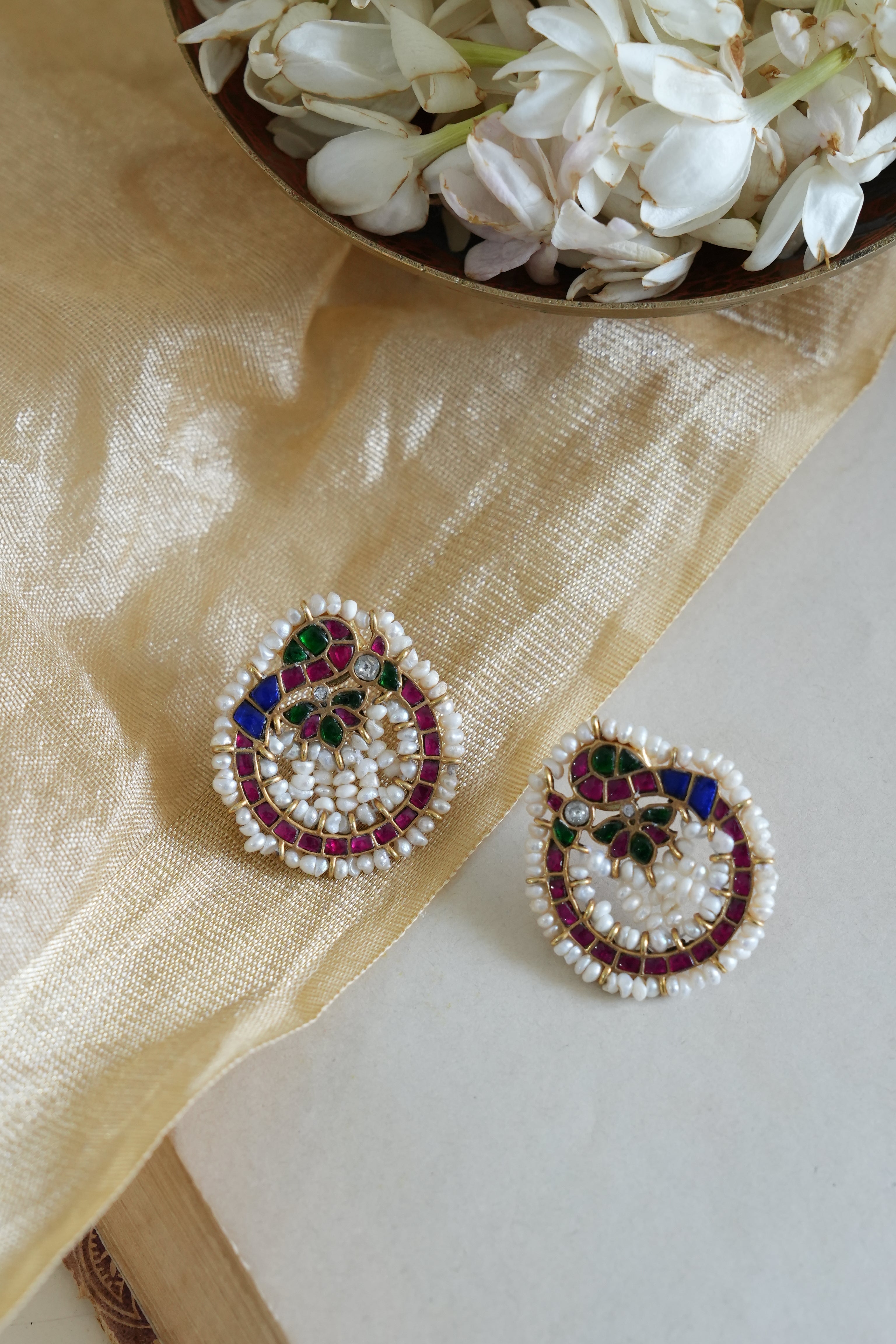 Colorful Meenakari Style Silver Earring